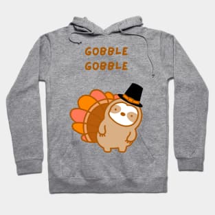 Thanksgiving Gobble Gobble Sloth Hoodie